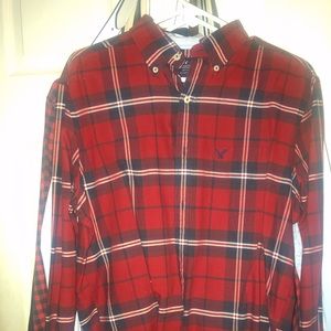 American eagle dress shirt casual medium plaid